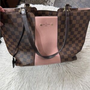 Louis Vuitton Brown and Pink Tote Bag